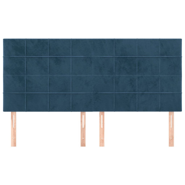Cabeceira de cama 4 pcs veludo 80x5x78/88 cm azul-escuro M 3