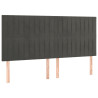 Cabecero con luces LED terciopelo gris oscuro 180x5x118/128 cm 4