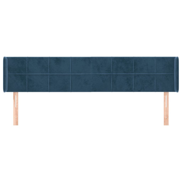Cabecero de terciopelo azul oscuro 163x16x78/88 cm M 3