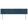 Cabeceira de cama c/ abas veludo 163x16x78/88cm azul-escuro 3