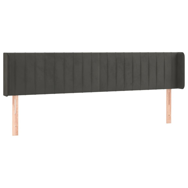 Cabecero con LED de terciopelo gris oscuro 183x16x78/88 cm M 3