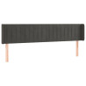 Cabecero con LED de terciopelo gris oscuro 183x16x78/88 cm 3
