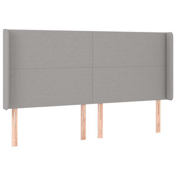 Cabeceira cama c/ luzes LED tecido 183x16x118/128cm cinza-claro M 3