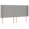 Cabecero con LED de tela gris claro 183x16x118/128 cm 3