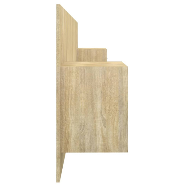 Cabecero de cama con mesitas madera contrachapada roble Sonoma M 5