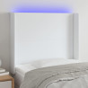 Cabecero con LED cuero sintético blanco 83x16x118/128 cm 1