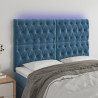 Cabecero con luces LED terciopelo azul oscuro 144x7x118/128 cm 1