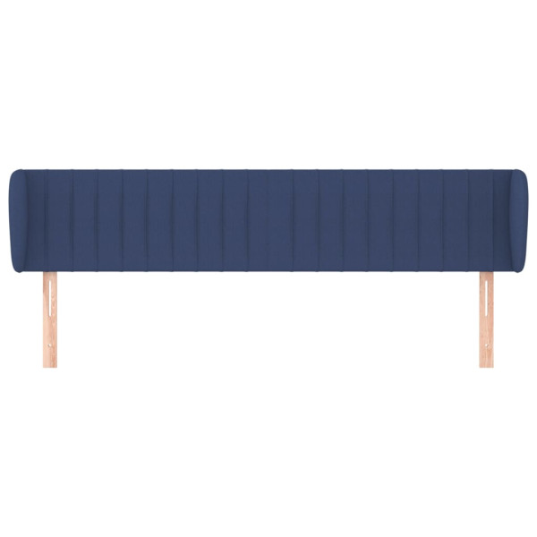 Cabeceira de cama c/ abas tecido 183x23x78/88 cm azul M 3