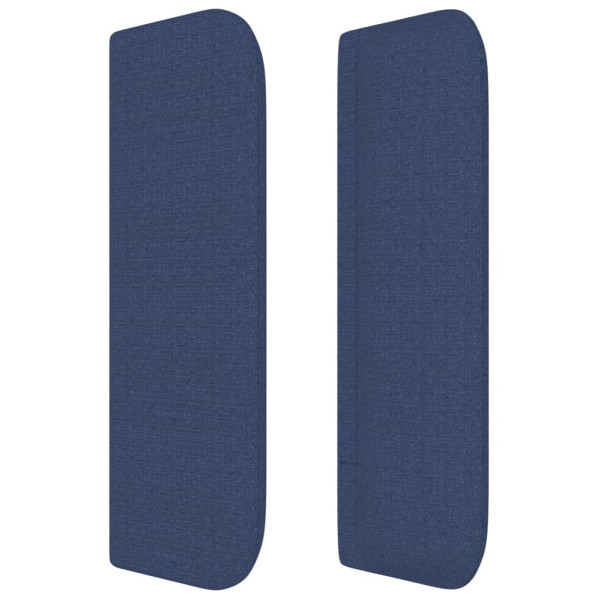 Cabeceira de cama c/ abas tecido 183x16x78/88 cm azul M 4