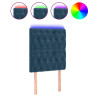 Cabecero con luces LED terciopelo azul oscuro 80x7x118/128 cm 2