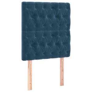 Cabeceira de cama 2 pcs veludo 80x7x78/88 cm azul-escuro H