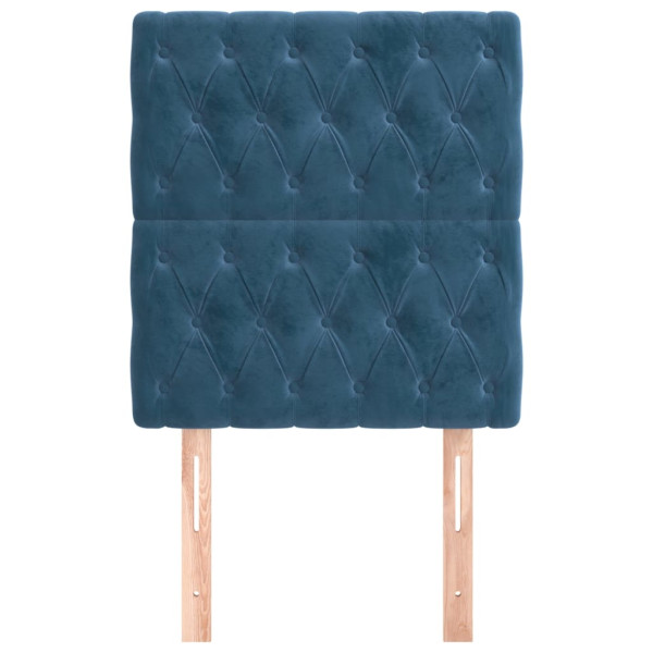 Cabeceira de cama 2 pcs veludo 80x7x78/88 cm azul-escuro M 3