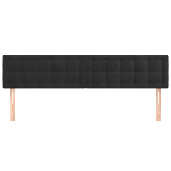 Cabeceira de cama 2 pcs veludo 100x5x78/88 cm preto M 3