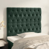Cabeceira de cama 2 pcs veludo 100x7x78/88 cm verde-escuro 1
