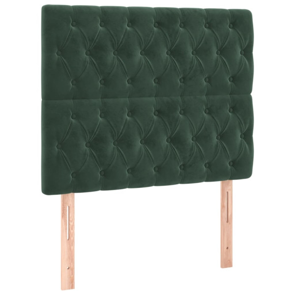 Cabeceira de cama 2 pcs veludo 100x7x78/88 cm verde-escuro M 2