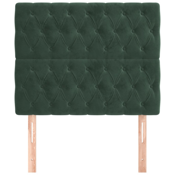 Cabeceros 2 unidades de terciopelo verde oscuro 100x7x78/88 cm M 3