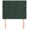 Cabeceira de cama 2 pcs veludo 100x7x78/88 cm verde-escuro 3