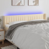 Cabecero con LED de tela crema 183x16x78/88 cm 1