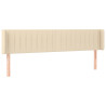 Cabeceira de cama c/ luzes LED tecido 183x16x78/88 cm cor creme 3