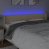 Cabeceira de cama c/ luzes LED tecido 183x16x78/88 cm cor creme 4