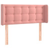 Cabeceira de cama c/ abas veludo 103x16x78/88 cm rosa 2