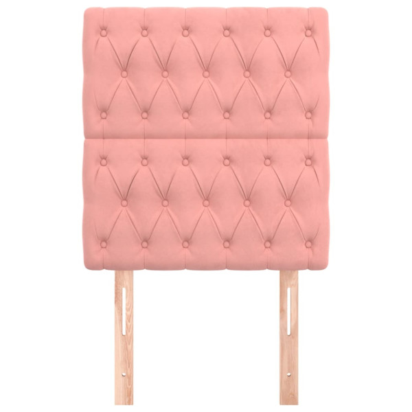 Cabeceira de cama 2 pcs veludo 80x7x78/88 cm rosa M 3