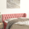 Cabeceira de cama c/ abas veludo 163x23x78/88 cm rosa 1