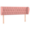 Cabecero de terciopelo rosa 163x23x78/88 cm 2