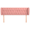 Cabeceira de cama c/ abas veludo 163x23x78/88 cm rosa 3