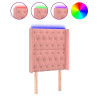 Cabecero con LED de terciopelo rosa 83x16x118/128 cm 2