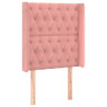 Cabecero con LED de terciopelo rosa 83x16x118/128 cm 3