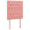 Cabecero con luces LED terciopelo rosa 80x7x118/128 cm 4