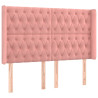 Cabecero con LED de terciopelo rosa 163x16x118/128 cm 3