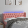 Cabecero con LED de terciopelo rosa 163x16x78/88 cm 1