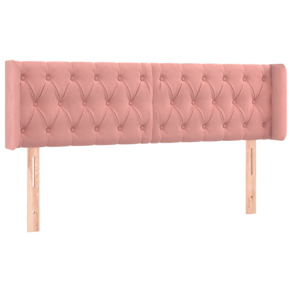 Cabeceira de cama c/ luzes LED veludo 163x16x78/88 cm rosa M 3