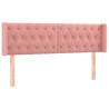 Cabecero con LED de terciopelo rosa 163x16x78/88 cm 3