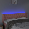Cabecero con LED de terciopelo rosa 163x16x78/88 cm 4