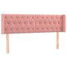 Cabeceira de cama c/ abas veludo 163x16x78/88 cm rosa 2