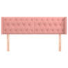 Cabecero de terciopelo rosa 163x16x78/88 cm 3