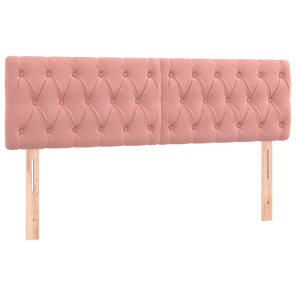 Cabeceros 2 unidades de terciopelo rosa 80x7x78/88 cm M 2