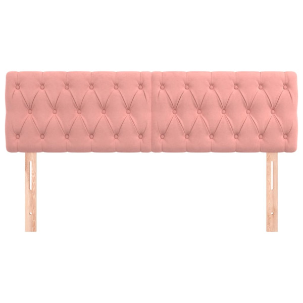 Cabeceira de cama 2 pcs veludo 80x7x78/88 cm rosa M 3
