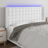 Cabecero con LED cuero sintético blanco 183x16x118/128 cm 1