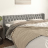 Cabeceira de cama c/ abas veludo 183x16x78/88 cm cinzento-claro 1