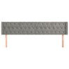 Cabeceira de cama c/ abas veludo 183x16x78/88 cm cinzento-claro 3