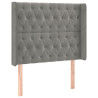 Cabeceira de cama c/ abas veludo 93x16x118/128cm cinzento-claro 2