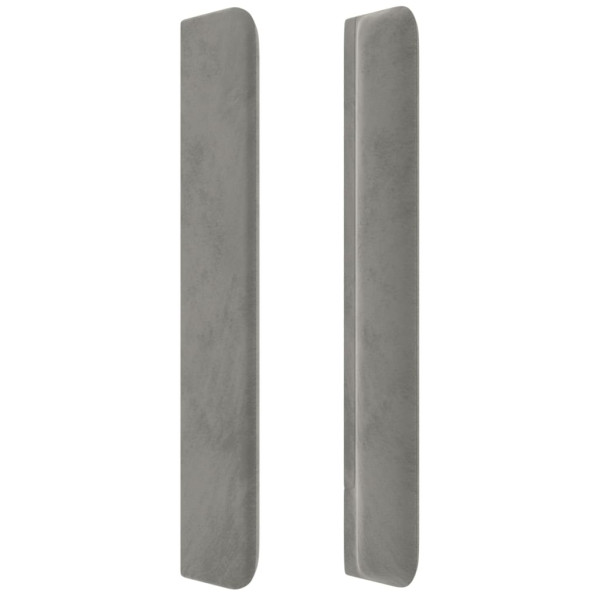 Cabecero con orejas de terciopelo gris claro 93x16x118/128 cm M 4