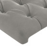 Cabecero con orejas de terciopelo gris claro 93x16x118/128 cm 5