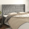 Cabeceira cama c/ abas veludo 183x16x118/128 cm cinzento-claro 1
