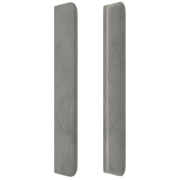 Cabeceira cama c/ abas veludo 183x16x118/128 cm cinzento-claro M 4