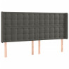 Cabecero con LED de terciopelo gris oscuro 203x16x118/128 cm 3